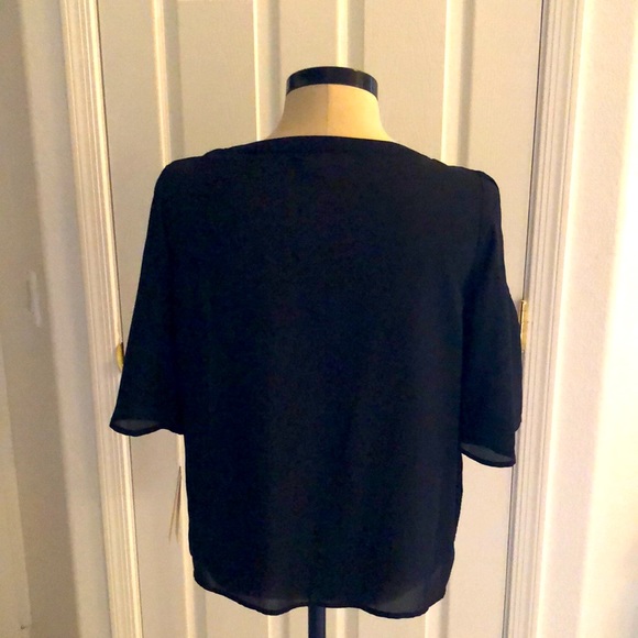 Black Embellished Top by hollywould Size L - Picture 2 of 11